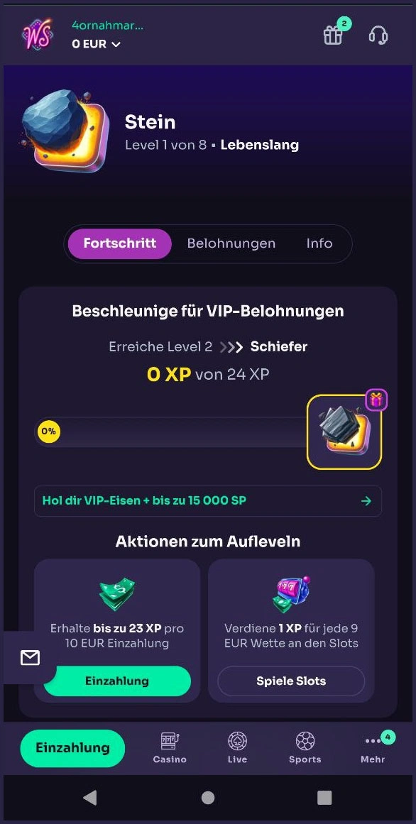 VIP Cashback WinSpirit Casino – wöchentliche Verlustrückerstattung je nach VIP-Level"