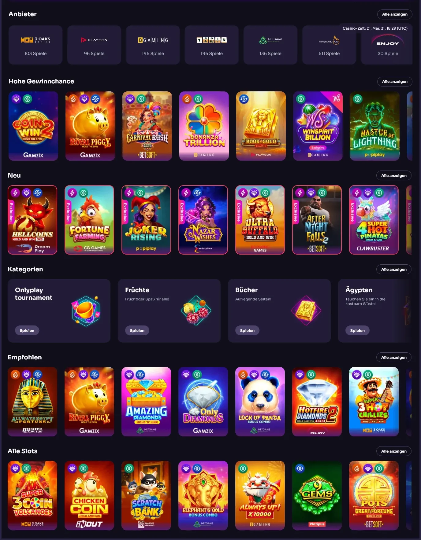 Alle slots bei winspirit deutschland online casino